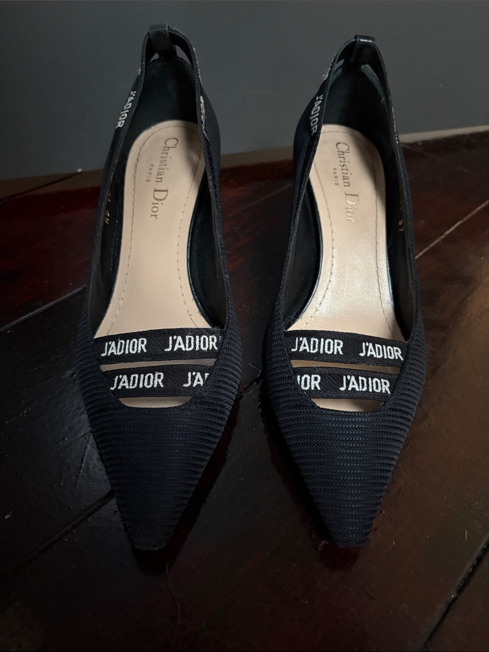 Dior J'Adior Black Pointed Toe Slingback Pumps